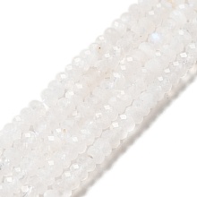 Natural Rainbow Moonstone Beads Strands, Faceted, Rondelle, 4x2mm, Hole: 0.7mm, about 152pcs/strand, 15.35''(39cm)