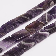 Honeyhandy Natural Amethyst Beads Strands, Rectangle, 20x12.5x3.5mm, Hole: 1mm, about 20pcs/strand, 17 inch