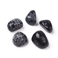 Honeyhandy Natural Snowflake Obsidian Beads, Tumbled Stone, Vase Filler Gems, No Hole/Undrilled, Nuggets, 20~35x13~23x8~22mm