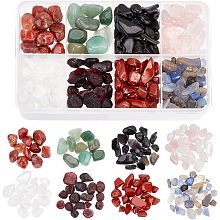 NBEADS About 158g 8 Styles Natural Chip Gemstone Beads, 8~22mm No Hole Crystals Polishing Crushed Beads Irregular Shaped Loose Stone Beads for Jewelry Craft Making Vase Filler Home Decor