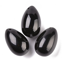 Honeyhandy Natural Obsidian Pendants, Easter Egg Stone, 31x20x20mm, Hole: 2mm