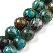 Honeyhandy Natural Chrysocolla Beads Strands, Round, 6mm, Hole: 0.7mm, about 61pcs/strand, 15.75''~16.14''(40~41cm)