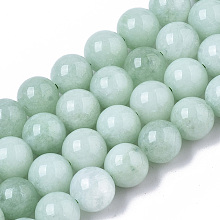 ARRICRAFT Natural Quartz Beads Strands, Dyed & Heated, Imitation Myanmar Jade/Burmese Jade Color, Round, Aquamarine, 8.5x8mm, Hole: 1mm, about 47pcs/strand, 15.08 inches