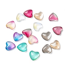 Arricraft Transparent Glass Cabochons, Heart, Mixed Color, 8x8x3mm