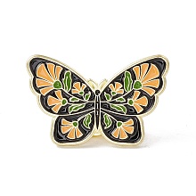 Honeyhandy Butterfly Enamel Pin, Gold Plated Alloy Badge for Backpack Clothes, Sandy Brown, 19.5x31x1.5mm