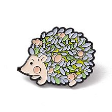 Honeyhandy Cartoon Enamel Pin, Alloy Badge for Backpack Clothes, Electrophoresis Black, Hedgehog Pattern, 23.5x31.5x1.5mm