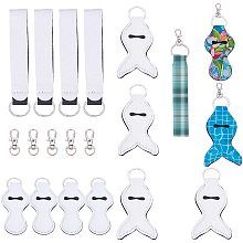 GORGECRAFT 3 Styles 20PCS Sublimation Blank Chapstick Holder Keychains Neoprene Lipstick Lanyards Strap Bulk Set with 10pcs Lip Balm Holder, 10pcs Wristlet Keychain, 10pcs Metal Clip Cords