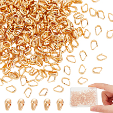 DICOSMETIC 300Pcs Brass Pinch Bails Pendant Charms Snap on Bails Clasps Teardrop 18K Gold Plated Snap Bail Clip Metal Charm Clasps Small Pinch Bails for Jewelry Making, 5.5x4x2mm