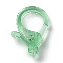 Honeyhandy Transparent Plastic Lobster CLaw Clasps, Light Green, 26x19x6mm, Hole: 2mm