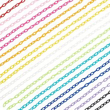 Pandahall Elite 22 Strands Plastic Curb Chains 41~43cm 11 Colors Cable Chain Links for Glasses Lanyard Chains Jewelry Making