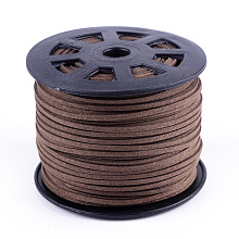 Honeyhandy Faux Suede Cords, Faux Suede Lace, Coconut Brown, 1/8 inch(3mm)x1.5mm, about 100yards/roll(91.44m/roll), 300 feet/roll