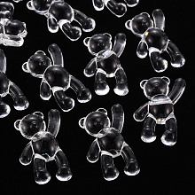 Honeyhandy Transparent Acrylic Beads, Bear, Clear, 37x28x13mm, Hole: 2.5mm, about 133pcs/500g