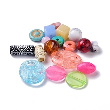 Honeyhandy Acrylic Beads, Mix-shaped, Mixed Color, 10~33.5x7.5~27x5~16mm, Hole: 1~10mm