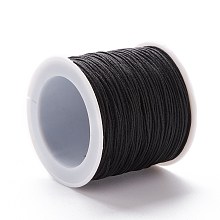 Honeyhandy Braided Nylon Thread, DIY Material for Jewelry Making, Black, 1.5mm, 100yards/roll