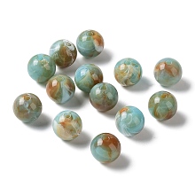 Acrylic Beads, Imitation Jade, Round, Mixed Color, 12mm, Hole: 2mm, about 500pcs/500g