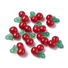 Honeyhandy Korea Acrylic Pendants, Cherry, Red, 20.2x20x10mm, Hole: 2.6mm