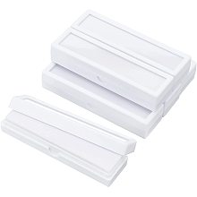 BENECREAT 6Pcs White Rectangle Box Gemstone Display Box with Sponge Cushion Clear Top Lids Box for Jewelry Packing（4"x1"x0.8"）