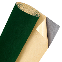 BENECREAT Self Adhesive Velvet Flocking Fabric, for Jewelry Drawer Craft Fabric Peel Stick, Dark Green, 40x0.06cm