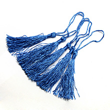 Honeyhandy Polyester Tassel Decorations, Pendant Decorations, Medium Blue, 130x6mm, Tassel: 70~90mm