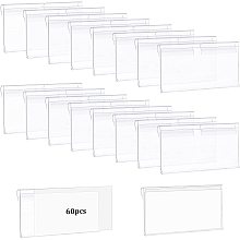 NBEADS 60 Pcs Clear Plastic Label Holders, Display Price Holder Clear Lable Holders Plastic Price Tag for Retail Prices Commodity Prices Ticket Tagging Sign Supermarket Shopping Mall Store