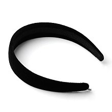 Honeyhandy Plastic Hair Bands, with Velvet Cloth Covered, Black, 110mm