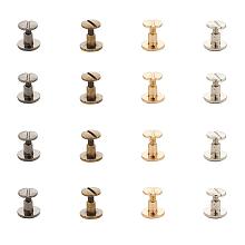 PandaHall Elite 40 Sets 4 Colors Alloy Chicago Screws Posts Nail Rivet Chicago Button for DIY Leather Decoration Document Book Album Bookbinding Slotted (3/8 inch)