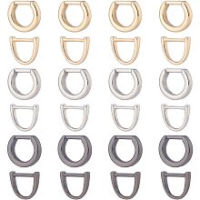 ARRICRAFT 24 Pack Multi-Purpose Metal D-Rings , 6 Styles Semi-Circular D Ring 0.3 Inch Horseshoe U Shape Dee Ring Key Holder Purse Ring Buckle Hardware for Hand DIY Leather Craft Keychain Accessories