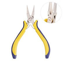 BENECREAT 5 Inch Flat Nose Pliers with Comfort Rubber Grip For Jewelry Making, Handcraft Making (Box Joint Construction)