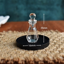 Honeyhandy Mini Glass Bottle Tableware Display Decorations, with Black Wood Tray, for Dollhouses, Clear, 16x35mm