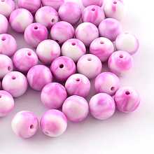 Honeyhandy Opaque Acrylic Beads, Round, Medium Orchid, 8mm, Hole: 1.5mm, about 1800pcs/500g