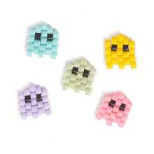 Honeyhandy Handmade Japanese Seed Beads, Loom Pattern, Ghost, Mixed Color, 8.5x7x1.5mm