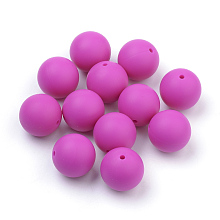 Honeyhandy Food Grade Eco-Friendly Silicone Beads, Round, Camellia, 8~10mm, Hole: 1~2mm