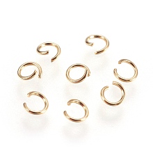 Honeyhandy 304 Stainless Steel Open Jump Rings, Golden, 22 Gauge, 4x0.6mm, Inner Diameter: 2.5mm, about 1500pcs/bag