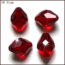 Honeyhandy Imitation Austrian Crystal Beads, Grade AAA, Faceted, Bicone, Dark Red, 10x13mm, Hole: 0.9~1mm