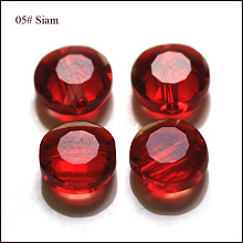 Honeyhandy Imitation Austrian Crystal Beads, Grade AAA, Faceted, Flat Round, Dark Red, 8x4mm, Hole: 0.9~1mm