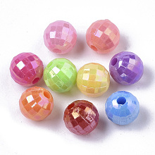 Transparent AS Plastic Beads, Faceted, Round, Clear, 8mm, Hole: 1.6mm, about 2000pcs/500g