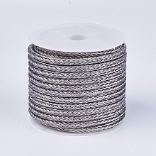 Honeyhandy Braided Steel Wire Rope Cord, Slate Gray, 3mm, about 5.46 yards(5m)/roll