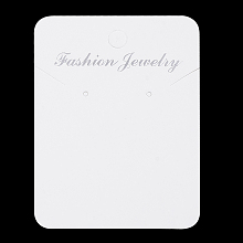 Honeyhandy Cardboard Display Cards, Used For Necklaces and Earrings, Rectangle, Creamy White, 72x52x0.3mm, Hole: 6mm