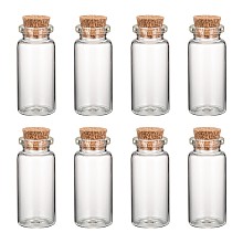 Honeyhandy Glass Jar Bead Containers, Corked Bottles, Clear, 22x50mm, Capactiy: about 10ml(0.34 fl. oz)