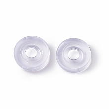 Honeyhandy Silicone Clip on Earring Pads, Donut, Clear, 6.5x2mm, Hole: 2mm