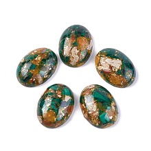 Honeyhandy Assembled Synthetic Malachite and Imperial Jasper Cabochons, Dyed, Oval, 25~25.5x18~18.5x7.2mm