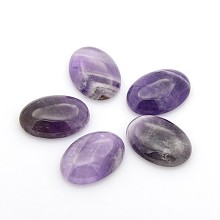 Honeyhandy Natural Amethyst Cabochons, Oval, 25x18x5~7mm