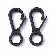 Honeyhandy Plastic Lobster CLaw Clasps, Black, 33x15.5x4.5mm, Hole: 7.5mm