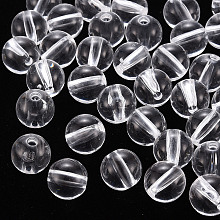 Honeyhandy Transparent Acrylic Beads, Round, Clear, 12x11mm, Hole: 2.5mm