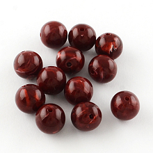 Honeyhandy Round Imitation Gemstone Acrylic Beads, Dark Red, 8mm, Hole: 2mm