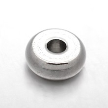 Honeyhandy Rondelle 303 Stainless Steel Spacer Beads, Stainless Steel Color, 5x2mm, Hole: 1.2mm