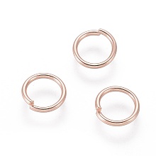 Honeyhandy 304 Stainless Steel Open Jump Rings, Rose Gold, 18 Gauge, 8x1mm, Inner Diameter: 6mm