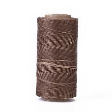 Honeyhandy Waxed Polyester Cord, Micro Macrame Cord, Waxed Sewing Thread, Flat, Sienna, 0.8mm, about 284.33 yards(260m)/roll