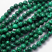 ARRICRAFT Gemstone Strands, Imitation Malachite, Round, Dyed, 10mm, Hole: 1mm, about 40pcs/strand, 16 inches