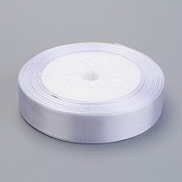 Honeyhandy Satin Ribbon for Wedding Decoration, White, about 3/4 inch(20mm) wide, 25yards/roll(22.86m/roll)